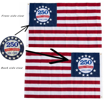 250th Anniversary USA Commemorative Flag (3x5 Ft),Double-sided mirror embroidery 3-Day Shipping