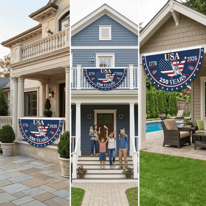 🗽USA 250th Anniversary Flag Half Round Banner🦅